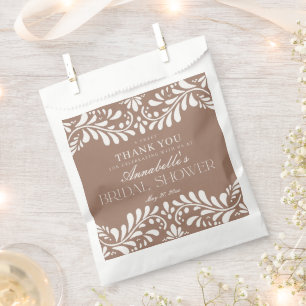 Mocha Bruine Talavera Fiesta Bruidsfeest Dessert Bedankzakje