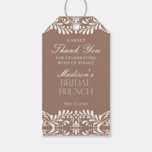 Mocha Bruine Talavera Fiesta Bruiloft Brunch Cadea Cadeaulabel