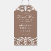 Mocha Bruine Talavera Fiesta Bruiloft Brunch Cadea Cadeaulabel (Achterkant)