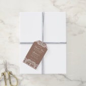 Mocha Bruine Talavera Fiesta Bruiloftsfeest Favori Cadeaulabel (Met Touw)