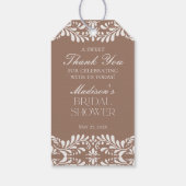Mocha Bruine Talavera Fiesta Bruiloftsfeest Favori Cadeaulabel (Achterkant)