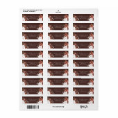 Mocha Bruine Textuur Witte Bloesem Blad Etiket (Full Sheet)