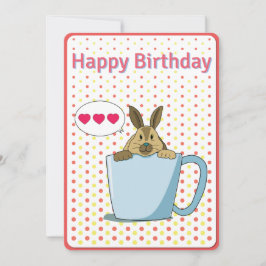 Mocha bunny Happy Birthday-kaart Feestdagenkaart