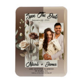 Mocha Café Au Lait Bruin Neutraal Bloemen Opslaan  Magneet (Verticaal)