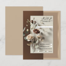 Mocha Café Au Lait Bruin Neutraal Bloemen RSVP