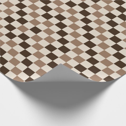 Mocha Checkered Charm Cadeaupapier (Hoek)