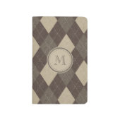 Mocha Chocca Brown Argyle met Monogram Journal (Voorkant)