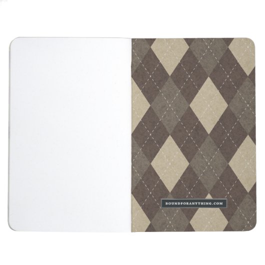 Mocha Chocca Brown Argyle met Monogram Journal (Binnenkant Achterzijde)