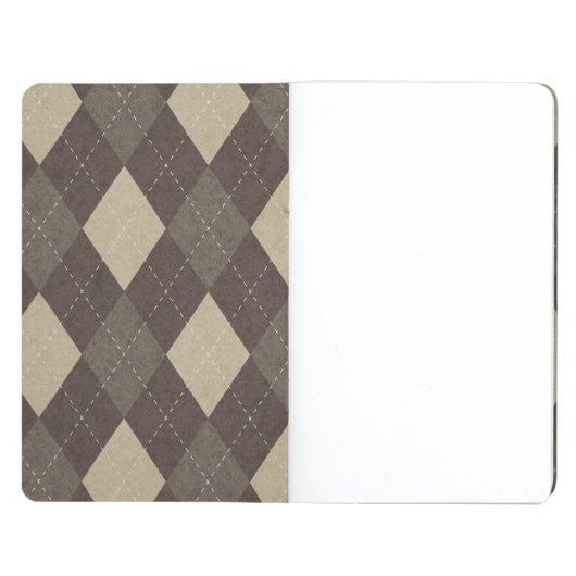 Mocha Chocca Brown Argyle met Monogram Journal (Binnenkant Voorzijde)