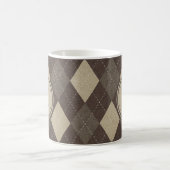 Mocha Chocca Brown Argyle Pattern met Monogram Koffiemok (Center)