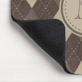 Mocha Chocca Brown Argyle Pset met Monogram Muismat (Hoek)