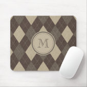 Mocha Chocca Brown Argyle Pset met Monogram Muismat (Met muis)