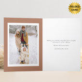 Mocha Chocolate Brown Gingham Twee foto kerst Feestdagen Kaart