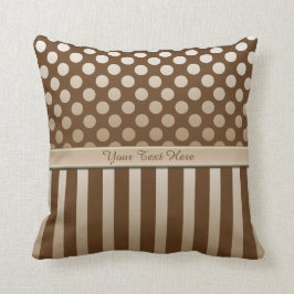 Mocha Chocolate Polka Dot Ribbon Sierkussen