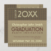 Mocha Circles Trendy Modern Afstuderen Invitation Kaart (Voorkant / Achterkant)