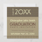 Mocha Circles Trendy Modern Afstuderen Invitation Kaart (Voorkant)