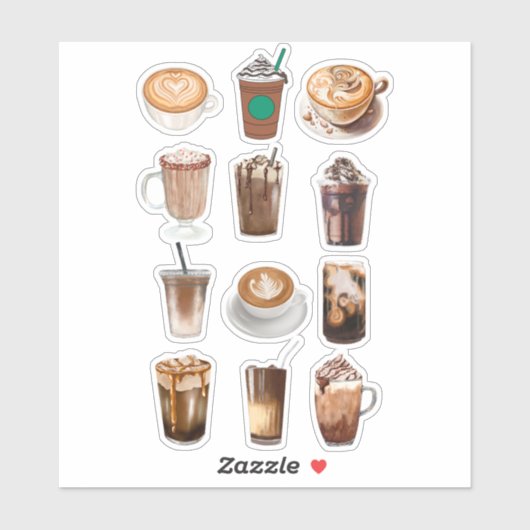 Mocha Coffee Collage Sticker (Vel)
