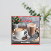 Mocha Coffee Lover Custom Text Valentijnsdag Feestdagenkaart (Staand voorkant)