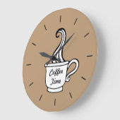 Mocha Coffee Wall Clock Grote Klok (Hoek)