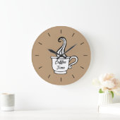 Mocha Coffee Wall Clock Grote Klok (Huis)