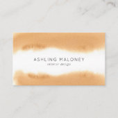 Mocha Coffee Waterverf Natural Minimalist Visitekaartje (Voorkant)