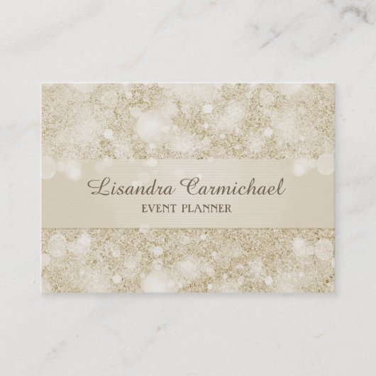 Mocha Cream Bokeh Event Planner Visitekaartjes (Voorkant)