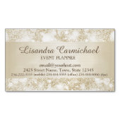 Mocha Cream Bokeh Magnetisch Visitekaartje (Voorkant)