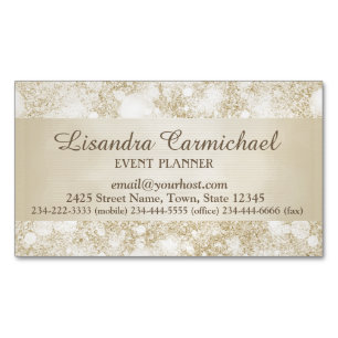 Mocha Cream Bokeh Magnetisch Visitekaartje