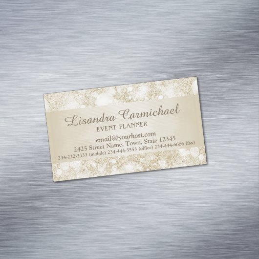 Mocha Cream Bokeh Magnetisch Visitekaartje (Voorbeeld)