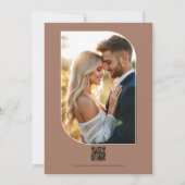 Mocha, Cream & Dusty Rose Floral Wedding QR Code Kaart (Achterkant)