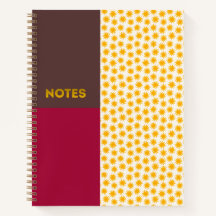 Mocha Crimson Gold Sunburst Notitieboek - M
