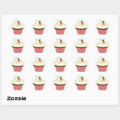 Mocha Cupcake Ronde Sticker (Vel)