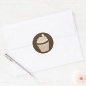Mocha Cupcake Ronde Stickers (Envelop)