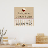 Mocha Cupcake Shoppe Sign of Advertisement Poster (Keuken)