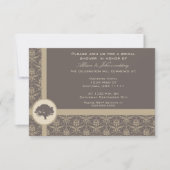 Mocha Damask Oak Bridal Shower Invitation Kaart (Voorkant)