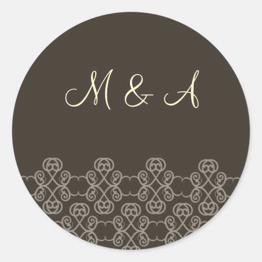 Mocha Damask stickers (Voorkant)