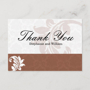 Mocha Damask Wedding Bedankt