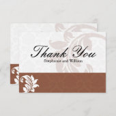 Mocha Damask Wedding Bedankt (Voorkant / Achterkant)