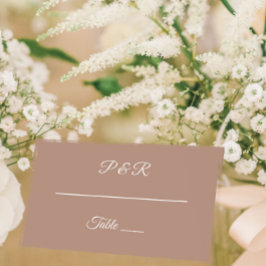 Mocha Eenvoudig gestileerd script bruiloft Plaatskaartje