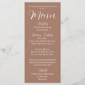 Mocha Eenvoudige Stijl Trouwdiner Menu (Voorkant)