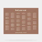 Mocha Eenvoudige Wedding Zitting Grafiek Alfabetis Acryl Bord (Voorkant)