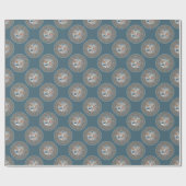 Mocha en Blauwgroen Abstract accent Polka Dot Mand Cadeaupapier (Vlak)