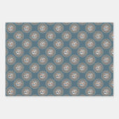 Mocha en Blauwgroen Abstract accent Polka Dot Mand Inpakpapier Vel (Voorkant 3)