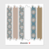 Mocha en Blauwgroen Dot Mandala Patterns Washi Tap Sticker (Vel)