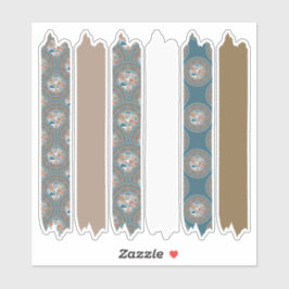 Mocha en Blauwgroen Dot Mandala Patterns Washi Tap Sticker