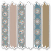 Mocha en Blauwgroen Dot Mandala Patterns Washi Tap Sticker (Voorkant)