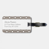 Mocha en Coral Gail Print Bagagelabel (Achterkant horizontaal)