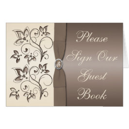 Mocha en Ivoor Bloemen Tafel Kaart