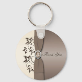 Mocha en Ivory Floral Sleutelhanger