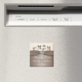 Mocha en Ivory Floral Wedding Favor Magnet (Insitu (Vaatwasser))